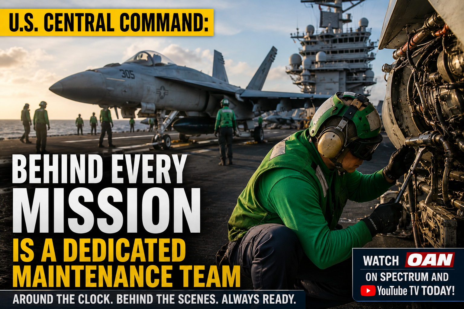 U.S. Navy maintenance crews keep carrier flight operations mission-ready, says CENTCOM