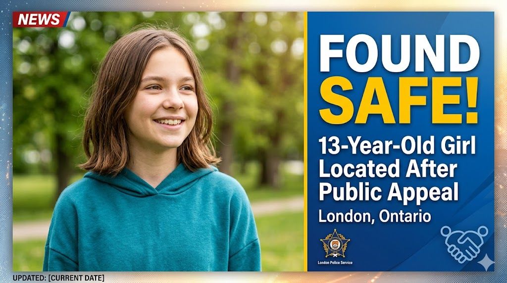 Missing 13-Year-Old Girl Found Safe Following Public Appeal in London, Ontario