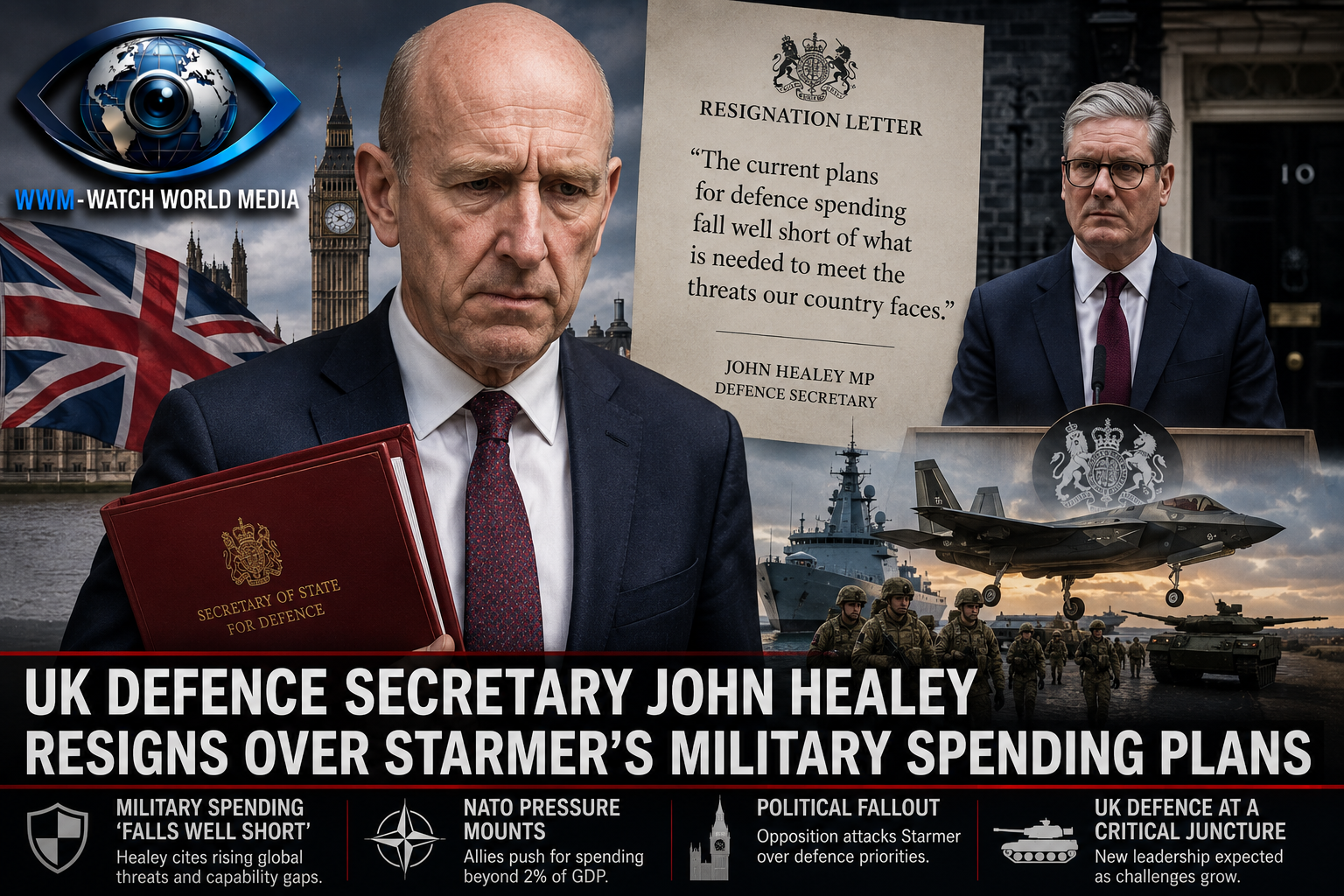 UK Defence Secretary John Healey Resigns Over Military Spending Dispute