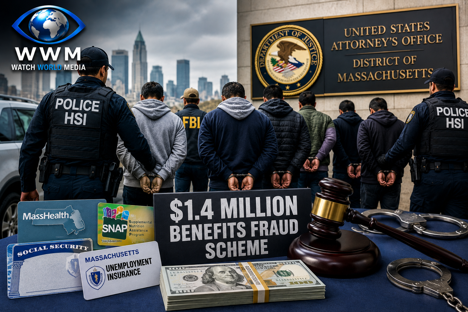 Federal Prosecutors Announce Arrests of 15 in Massachusetts $1.4 Million Benefits Fraud Scheme