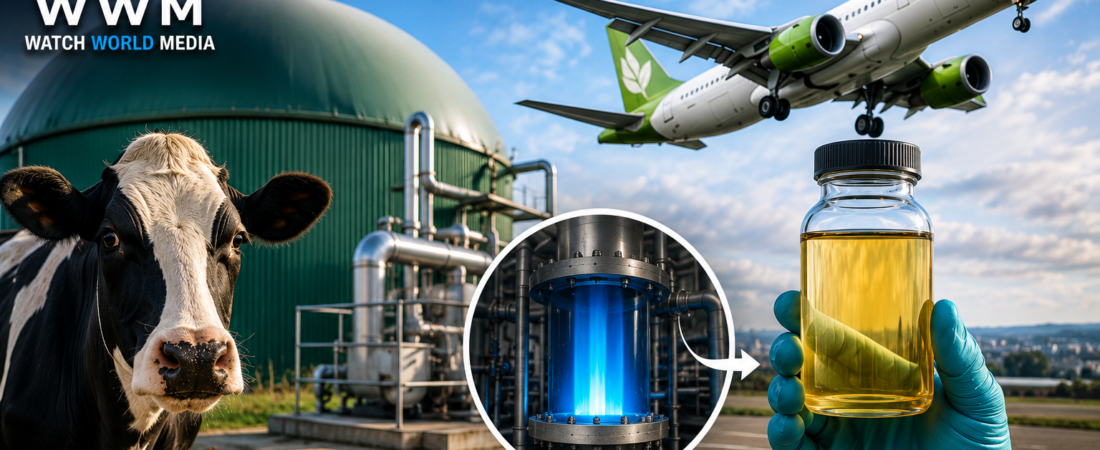 California Startup Converts Cow Manure Biogas Into Sustainable Jet Fuel in World-First Breakthrough