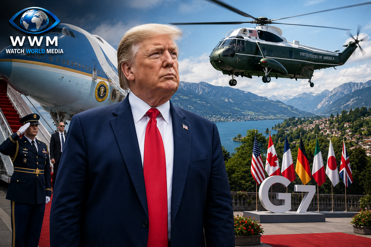 US President Donald Trump Arrives in Europe for Crucial G7 Summit in France