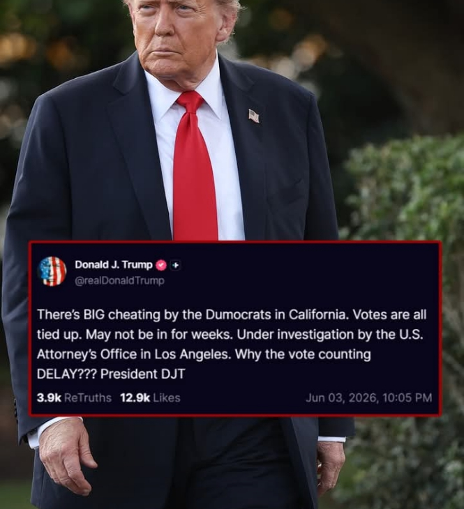 Trump Alleges “BIG Cheating” in California as Primary Vote Counting Continues