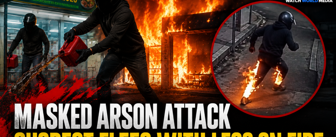 Masked Arson Attack Destroys New Malaysian Restaurant; Suspect Caught on Camera Running While Engulfed in Flames