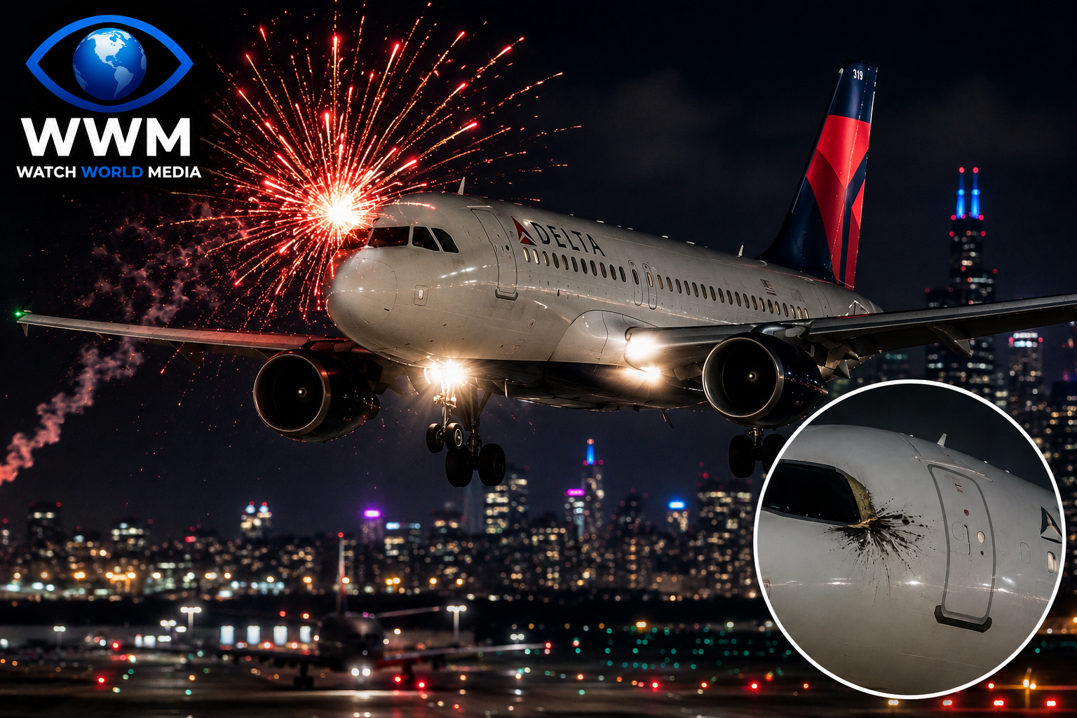 Delta Air Lines Flight Struck by Firework During Fourth of July Landing in Chicago